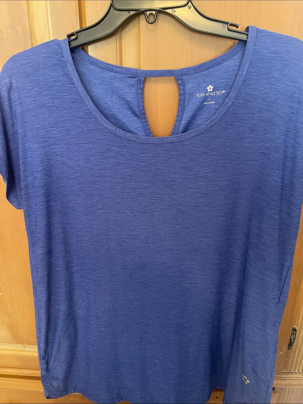 Tuff Athletics Women's Royal Blue Short-Sleeve Keyhole Top